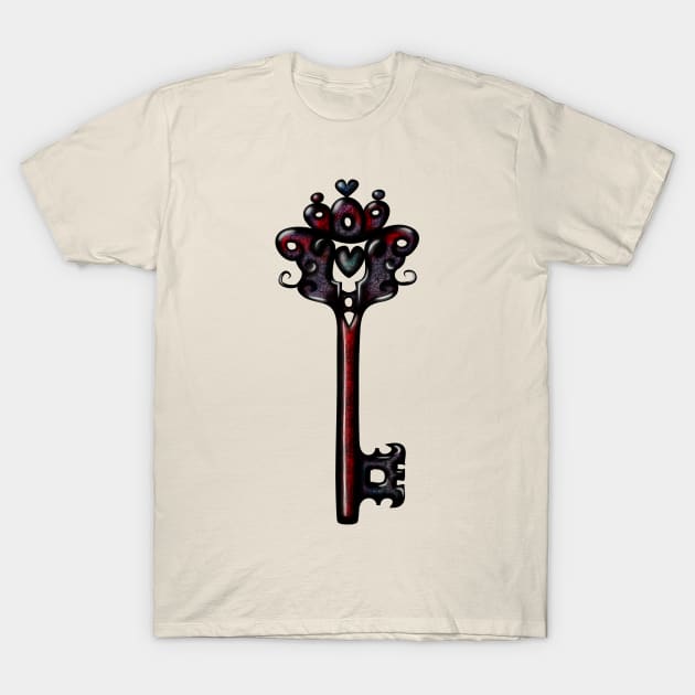 Red Magic Key T-Shirt by DeneboArt